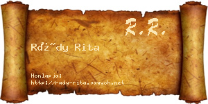 Rády Rita névjegykártya